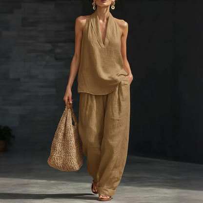 V-Neck Tank Top & Pants Set